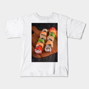 Variety of sushi freshly prepared Kids T-Shirt